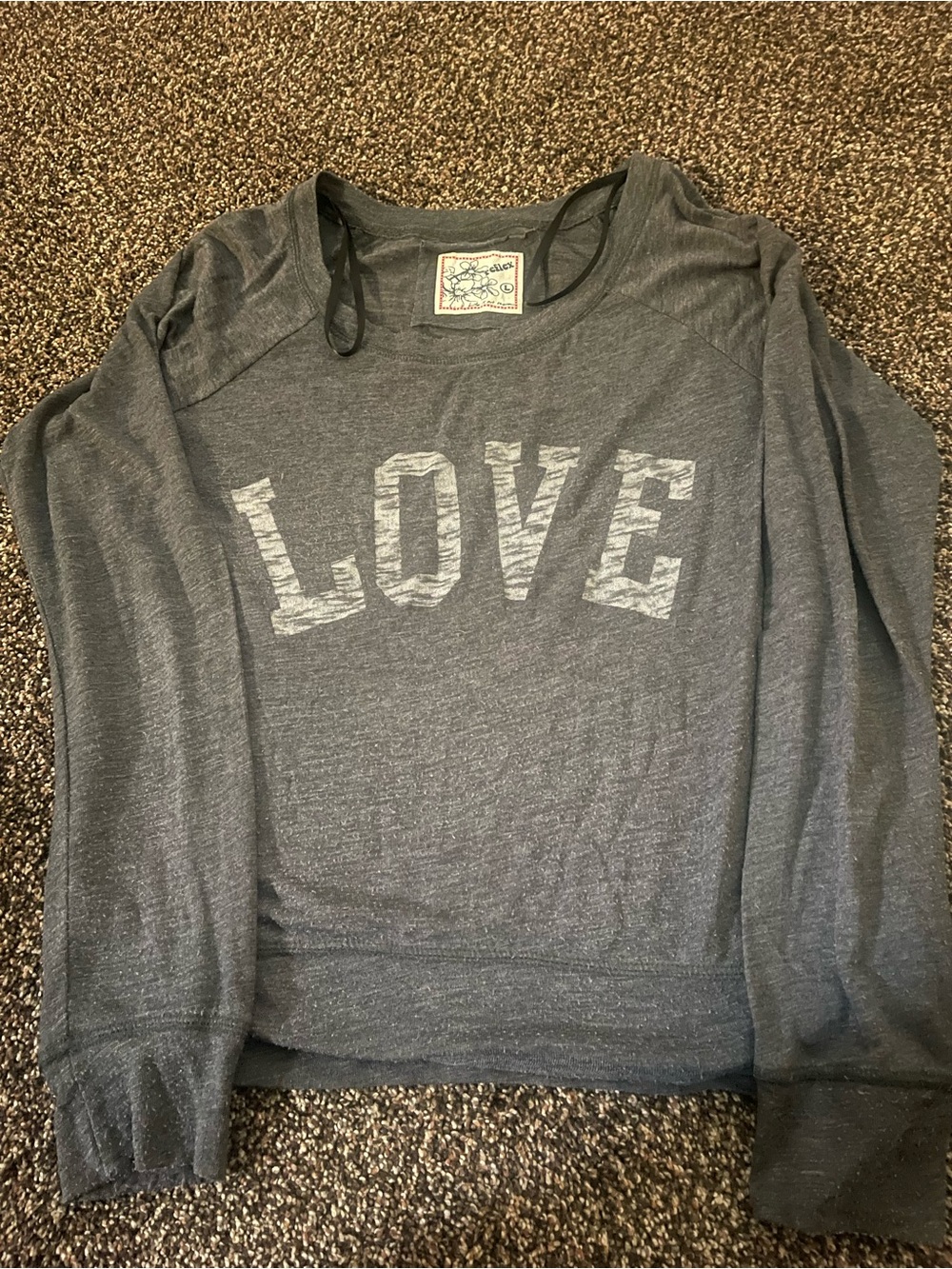 Reflex Heather Gray Crewneck Tee with Floral Label